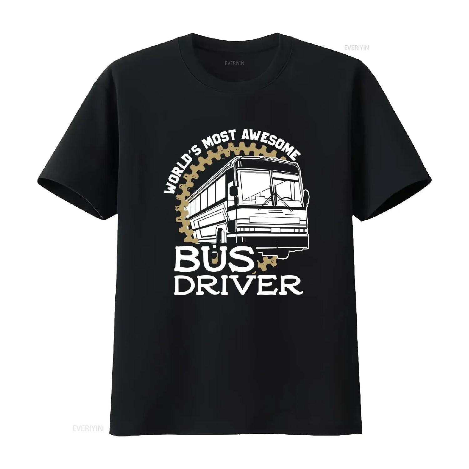 

World s Most Awesome Bus Driver T Shirt Fun s Ideas vintage Washed Stretched Comfortable Top For Everyday Wear Casual Stylish S чёрный