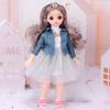 Mini muñeca articulada móvil de 30CM para niñas, juguete 3D con ojos grandes, trajes completos de princesa, colección de vestidos, regalo para niños