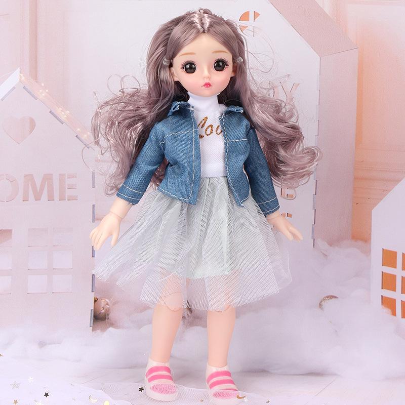 

30 см мини подвижная 20 шарнирная кукла игрушка для девочек 3D большие глаза BJD принцесса полная одежда коллекция платьев детская кукла подарок B