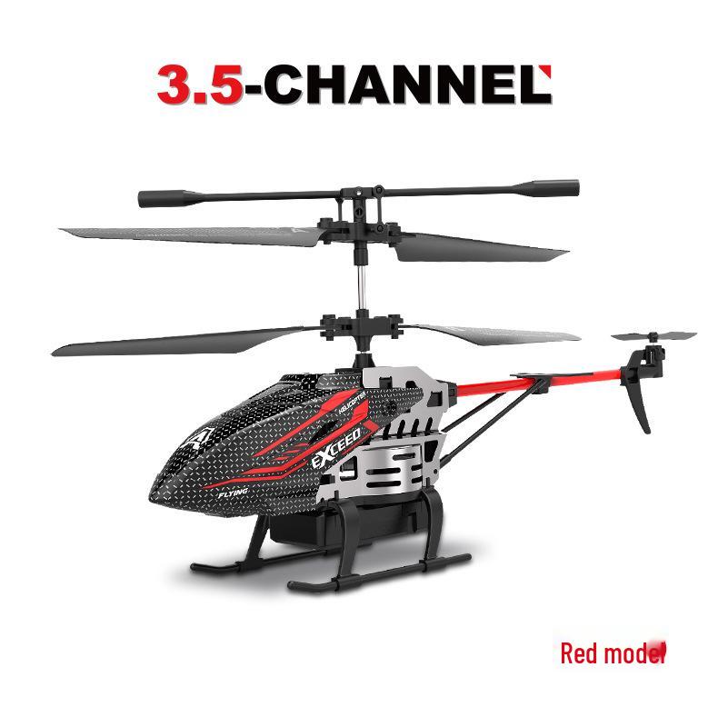 3.5-Channel Alloy Remote Control Helicopter with Cool Lights - Drop-Resistant Toy Aircraft