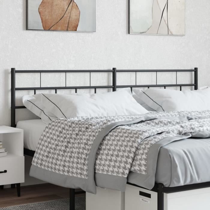VidaXL Tête de lit métal noir 193 cm 355696
