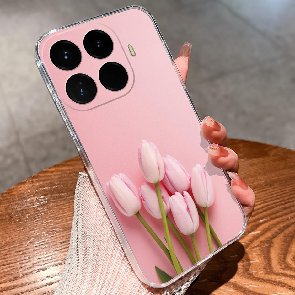 Case For Xiaomi17T 17Ultra Beautiful Flower Astronaut Anti-Fingerprint Transparent Shell For Xiaomi 17T 17 Ultra Coque Funda