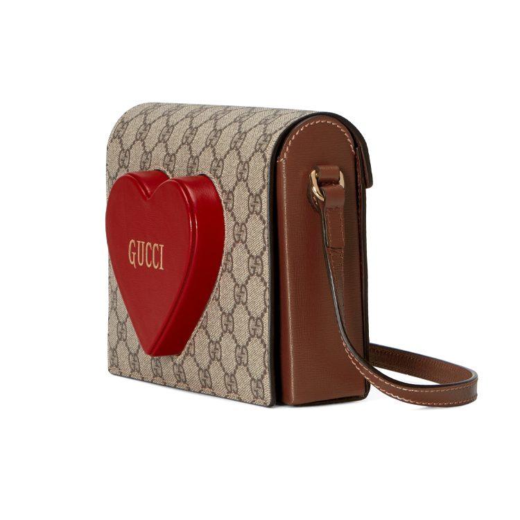 GUCCI Valentine's Day Collection Canvas With Leather Messenger Bag Shoulder Bag, Crossbody Bag Mini Women's 637048-HUHIS-8404