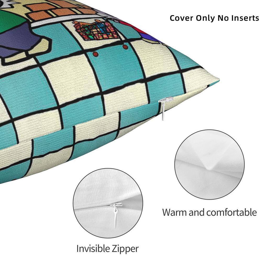 Kawaii Trotro Cartoon Pillowcase Polyester Cushion Cover Decorations Animation Throw Pillow Case Cover Home Zippered 40X40cm