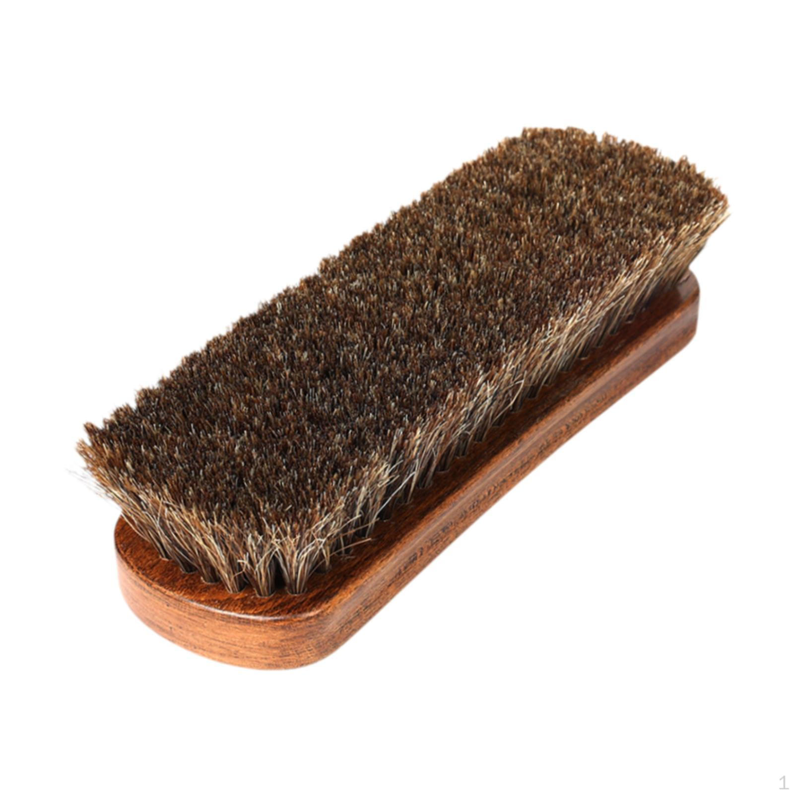 

Щетка для полировки обуви из конского волоса с кожаной длинной щетиной, удобная для полировки мебели 17cmx5.5cmx3.9cm