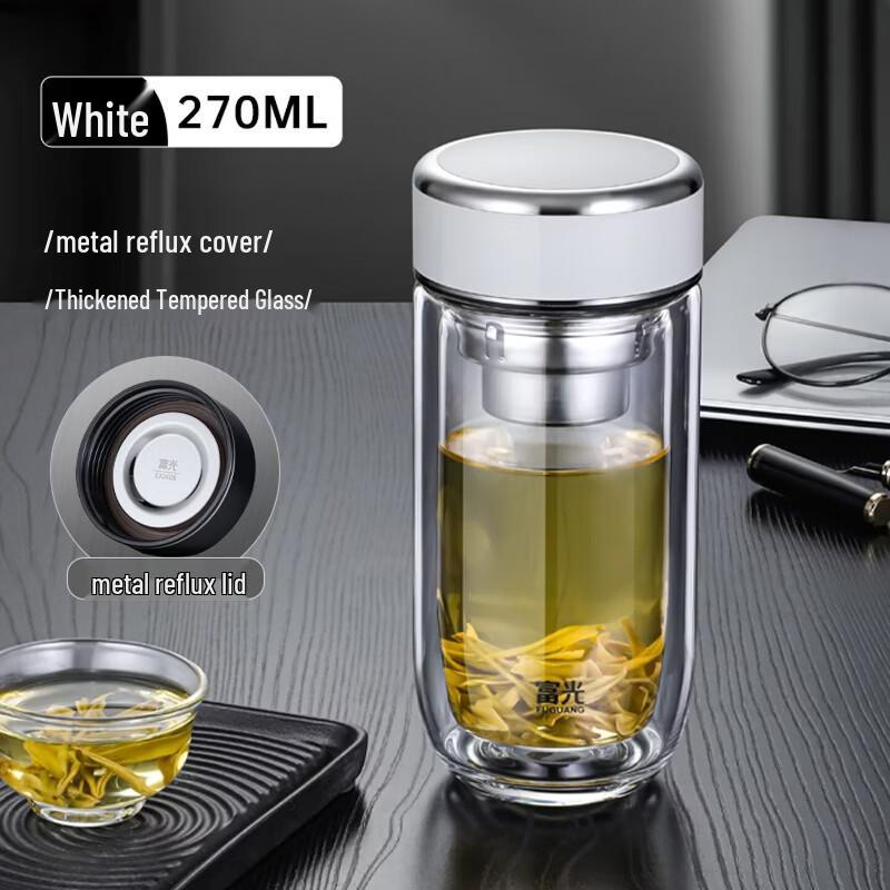 FUGUANG Portable Double-Wall Glass Tea Bottle with Infuser