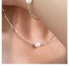 Xiaohongshu S925 Sterling Silver Korean Japanese Style Crushed Silver Freshwater Pearl Necklace & Bracelet Set
