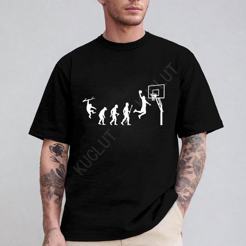 Fashion T-Shirts Male Tshirts Men Summer Tee Shirt Women Basketball Evolution Top Tees Casual Fashion Boy Brand Tee Clothing