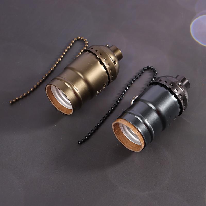 1Pc Vintage E26 E27 Aluminum Lamp Base Screw Light Screw Socket With Switch