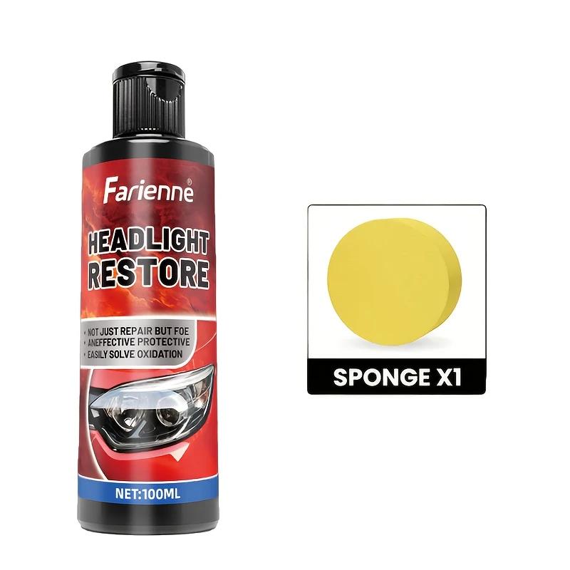 

Car headlight repair kit, universal type for removing oxidation, yellowing, scratches, and polishing to increase transparency. 100ml