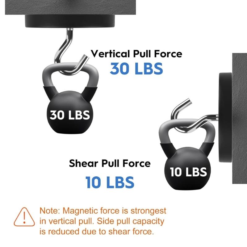 Rubber Coated Magnetic Hooks For Tools Keys Rusts Resistance Indoor Outdoor Closed Magnet Hooks for Garage Workshop