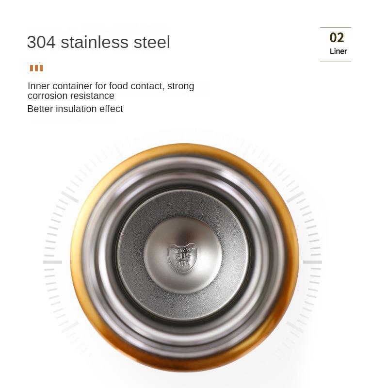 304 Stainless Steel Stew Beaker, Large Capacity Insulated Cup, Portable Student Office Worker Insulated Lunch Box.