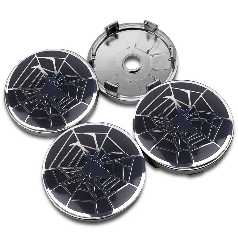 2026 Hot 4PCS 56mm 60mm Unversal Spider Web Badge Emblem Stickers Car Wheel Hub Center Caps Rim Cover For Ford BMW Tesla Mazda Honda VW CVA8