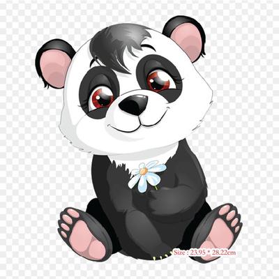 Giant Panda Tigress Iron On Heat Transfer Printing Vinyl Patches Sticker for Clothes DIY Appliques Washable Patches