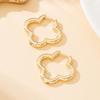 1pair Fashionable & Sweet Geometric Quatrefoil Flower Hollow Stud Earrings, Suitable for Daily Wear Jewelry Gift