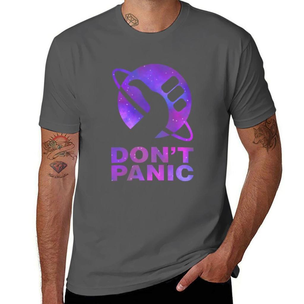Dont Panic Hitchhikers Quote TShirt plain tops cheap stuff funny t shirts for Unisex