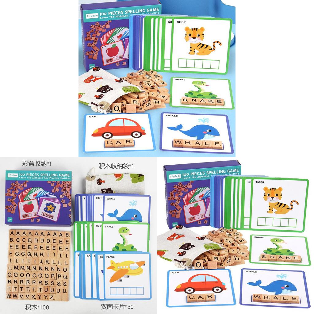 Wooden Alphabet Puzzle Toy For Kids Educational Learning Word Matching Kit