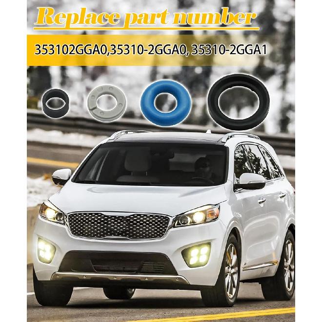 4-packs 35310-2GGA1 Fuel Injector Seal Repair Kit Compatible With Hyundai Sonata Kia Sorento 2.4L 2015-2018,Replace 35310-2GGA0