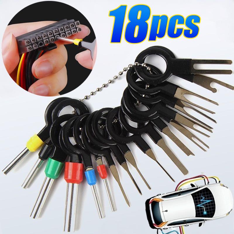 Zestaw narzędzi do usuwania terminali Wypychacz pinów terminali Klucz do zwalniania pinów złączy przewodów Zestaw narzędzi Wypychacz ściągacz Naprawa Usuwanie do samochodu