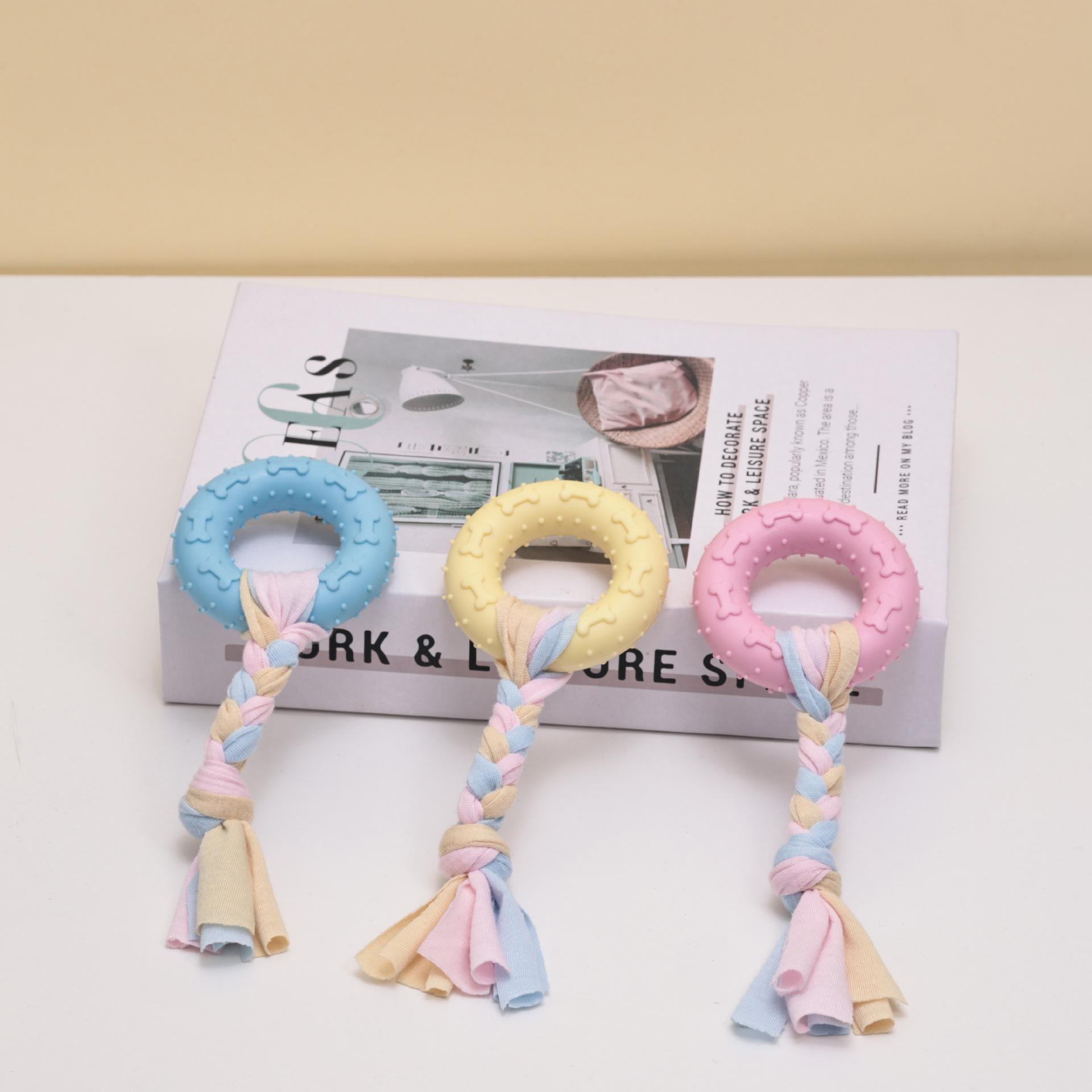 

TPR Teething Chew Toys for Small Dogs & Puppies - Boredom Relief & Self-Play Pink