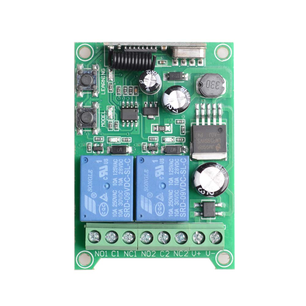 315MHz DC 12V 24V 36V 48V 2-Kanal Funkfernbedienung Schalter (Momentmodus)