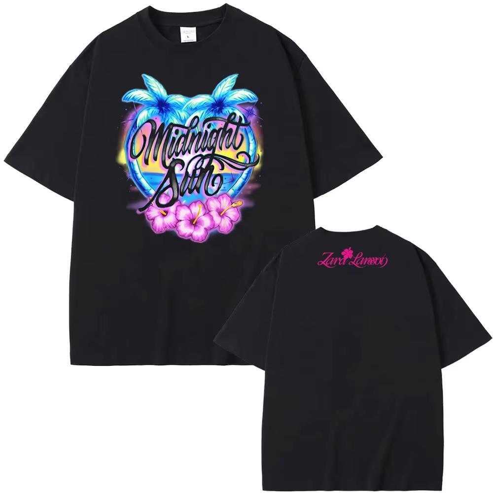 

Midnight Sun Womens Baby Tee 2026 Summer Comfortable Tee ZaraLarsson High Quality Graphic Printing TEE Cotton Casual Round Neck 2XL