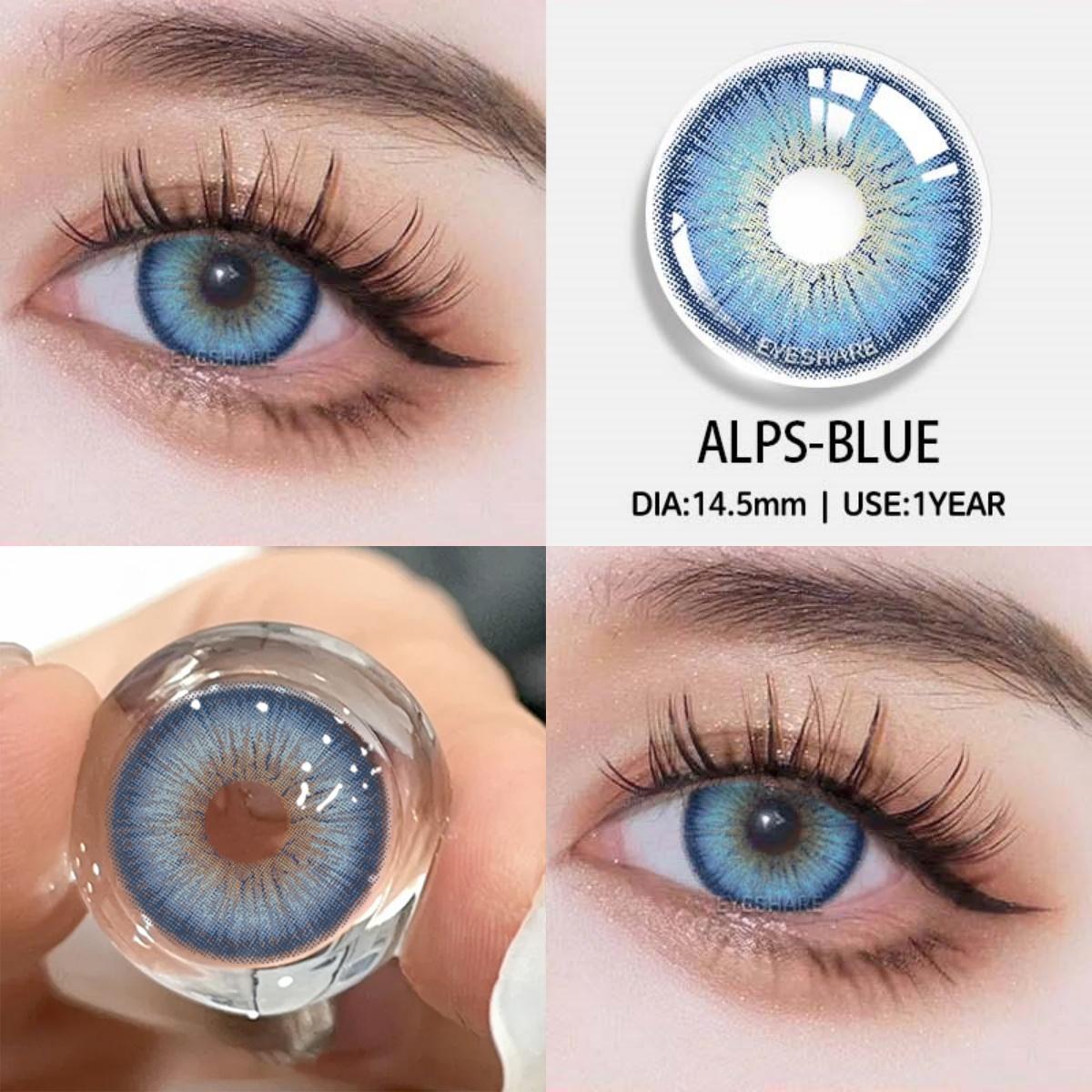 

Eyeshare Новые цветные контактные линзы 2 шт. Темно-зеленые линзы для очков Черные большие линзы для красоты глаз Синие линзы Фиолетово-серые линзы для очков 0