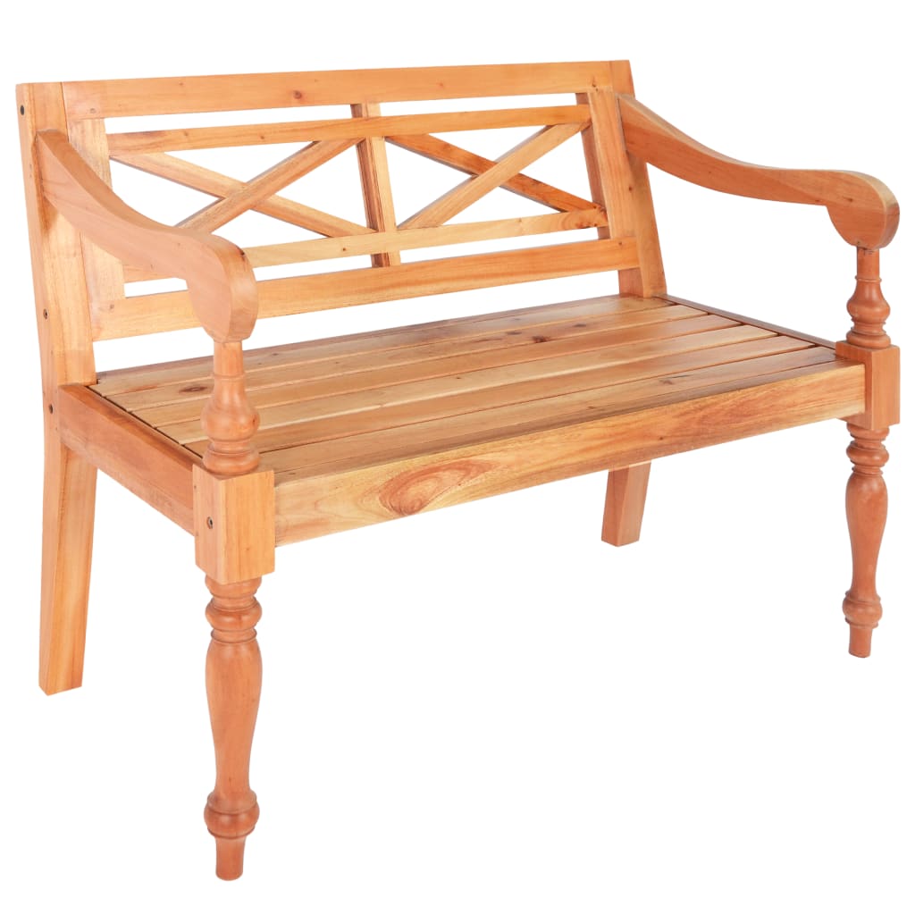 Batavia Bench 98 cm Solid Mahogany Light Brown