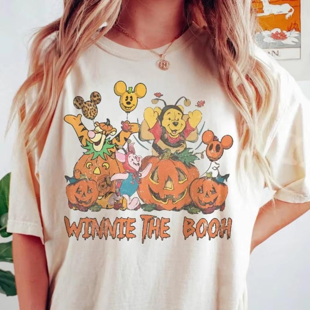 Vintage Winnie The Pooh Halloween Shirt Comfort Colors Pooh Halloween Shirt Pooh Retro Halloween Family Beige Tshirt Cotton