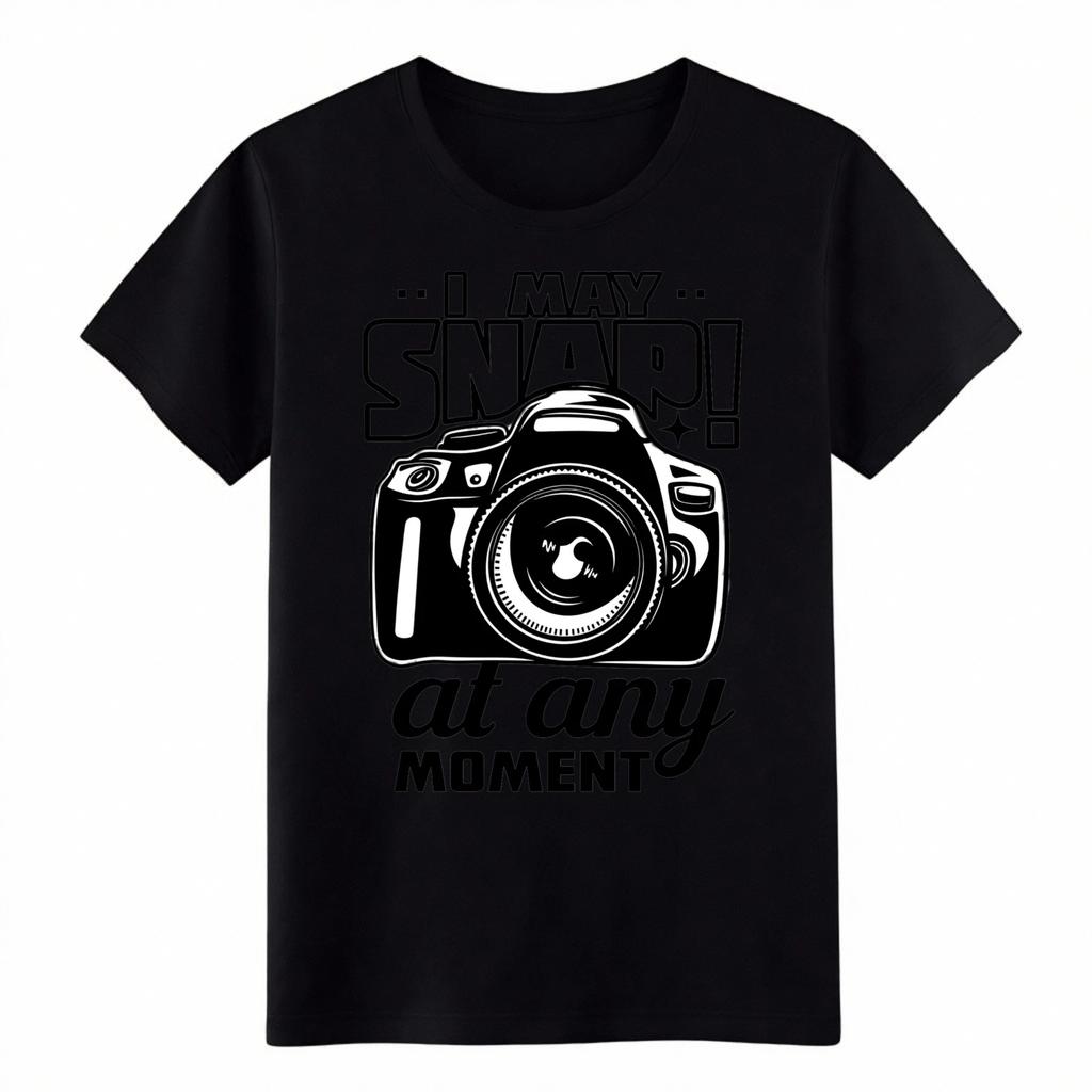 Unisex I May Snap At Any Moment T-Shirt Funny Photographer Camera Graphic Tee