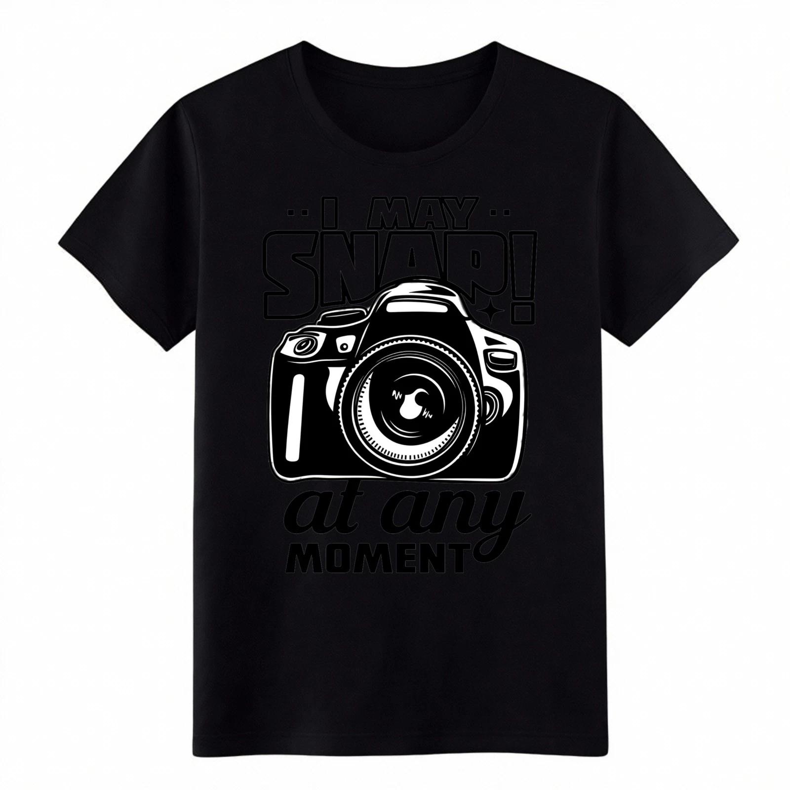 

Unisex I May Snap At Any Moment T-Shirt Funny Photographer Camera Graphic Tee M