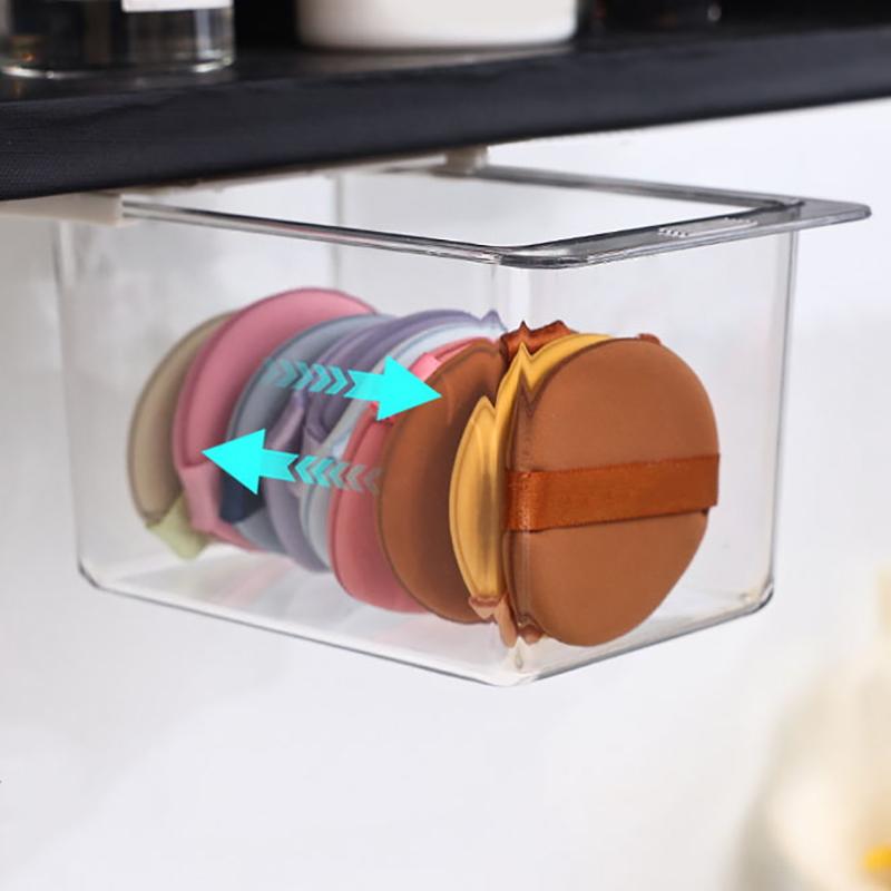2 Pcs Transparent Desk Drawer Organizers Box Makeup Organizer Clear Plastic Storage Box Cosmetic Cotton Pads Cosmetic Desk