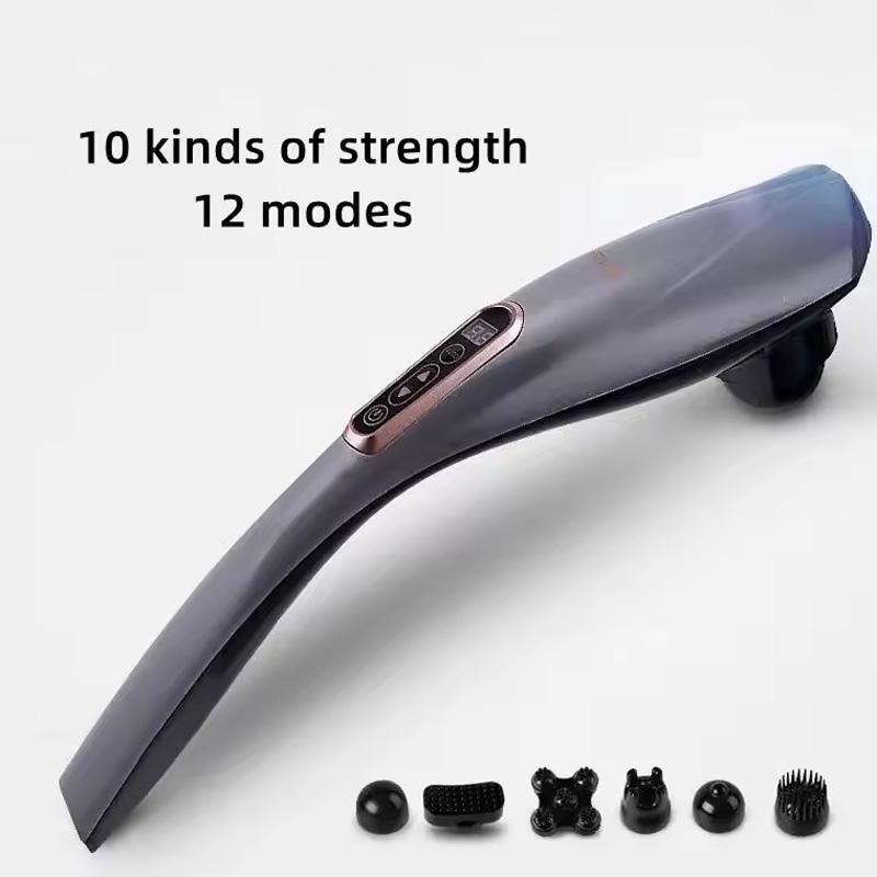 Rechargeable handheld deep massager, cordless electric body massage for muscle neck, deep tissue and back massage tool