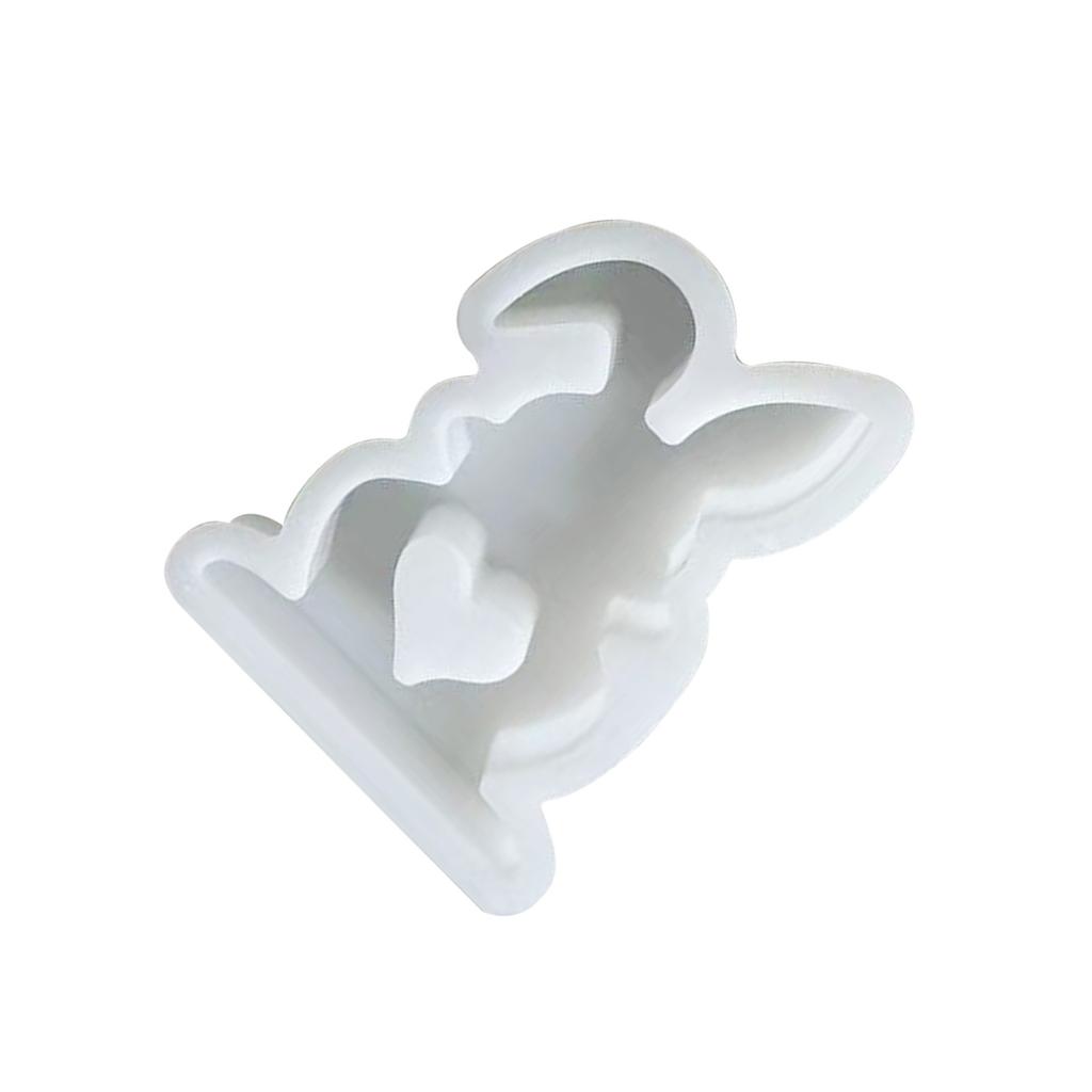 Easter Rabbit Candle Molds Heart Rabbit Silicone Mould Handmade Epoxy Resin Casting Molds DIY Chocolate Decorating Tool