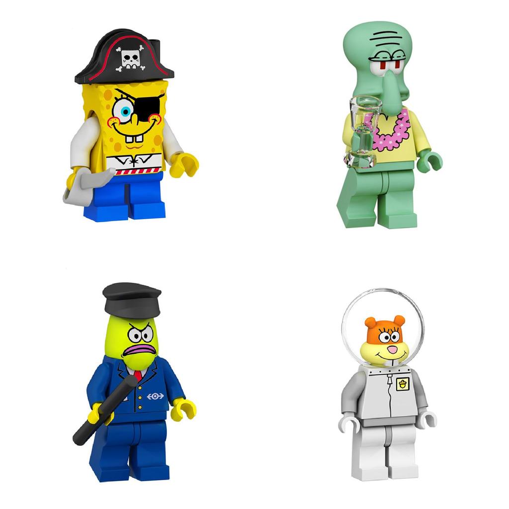 Spongebob Squarepants Building Blocks Toy With Abs Plastic Small Particles For Creative Play