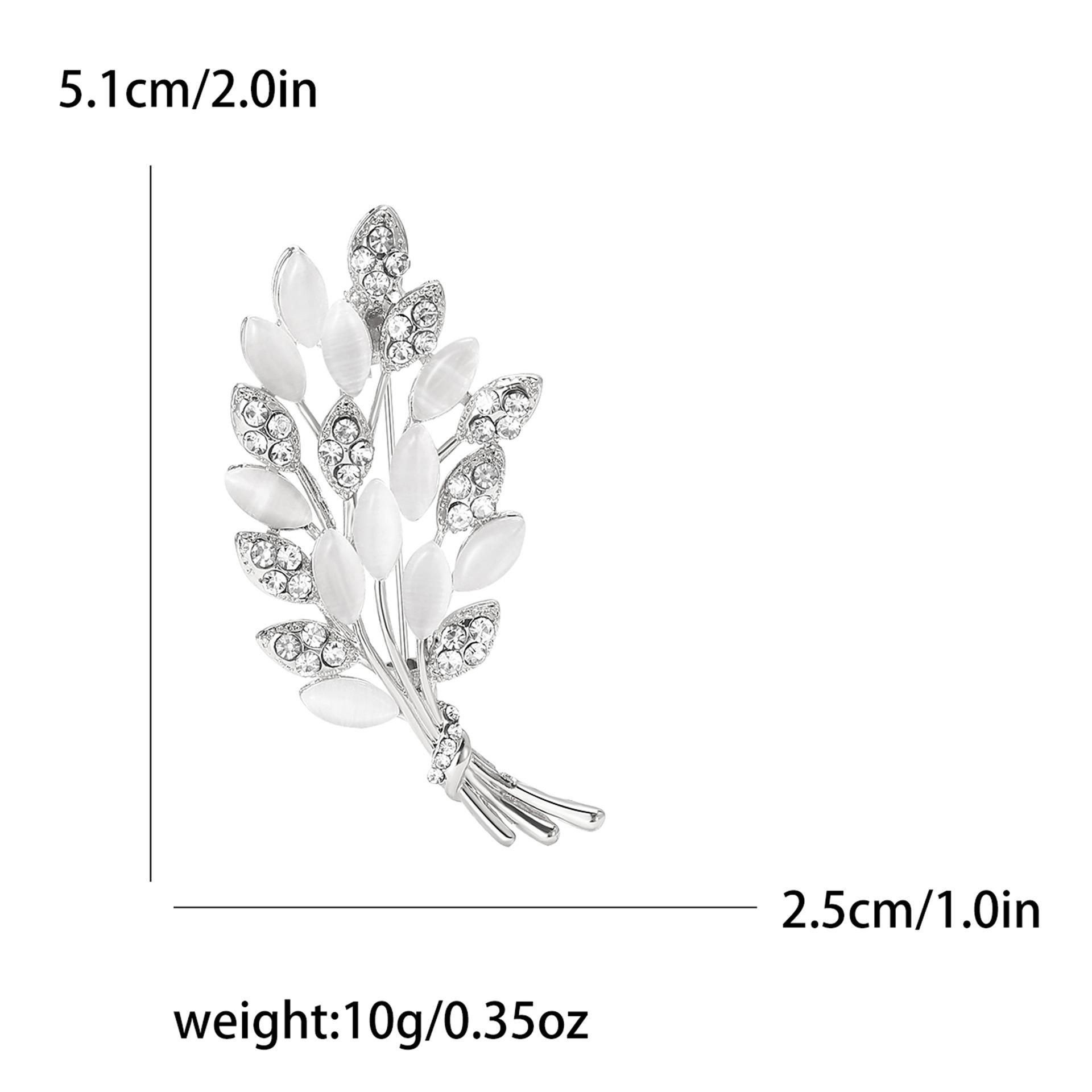 

Модная брошь в виде колоса из сплава со стразами и опалом в виде пшеницы, высококачественная универсальная женская одежда, ювелирное украшение в виде корсажа