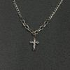 Cross necklace men's and women's design sense niche titanium steel chain dark style hip hop accessories