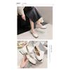 Classic Retro White Mid Heel Pumps Chic Women's Round Head Square Heel Sandals Mary Jane Buckle Strap Block Heel Shoe For Women