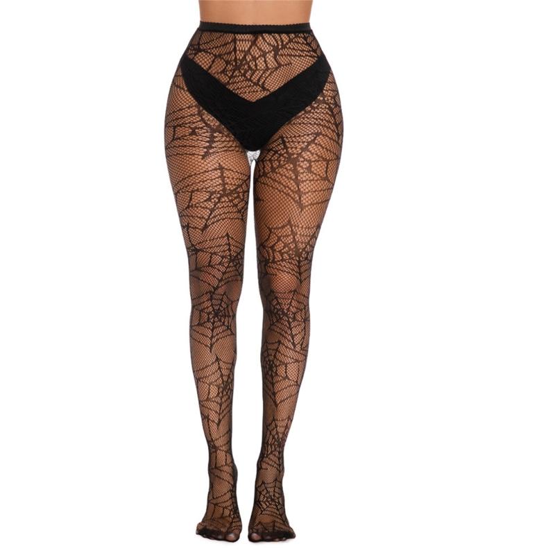 Women Halloween Parties Fishnet Pantyhose Stockings Gothic Vintage Snake Skull Spiderweb Patterned Mesh Tights Clubwear
