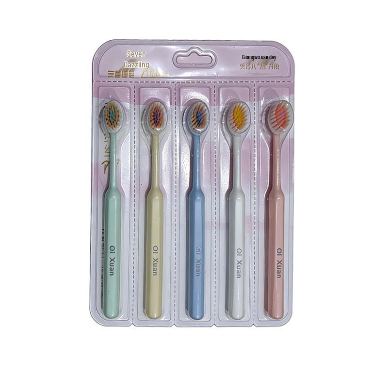 

5-Pack Roman Pillar Handle Toothbrush Set for Adults - Travel & Family Use