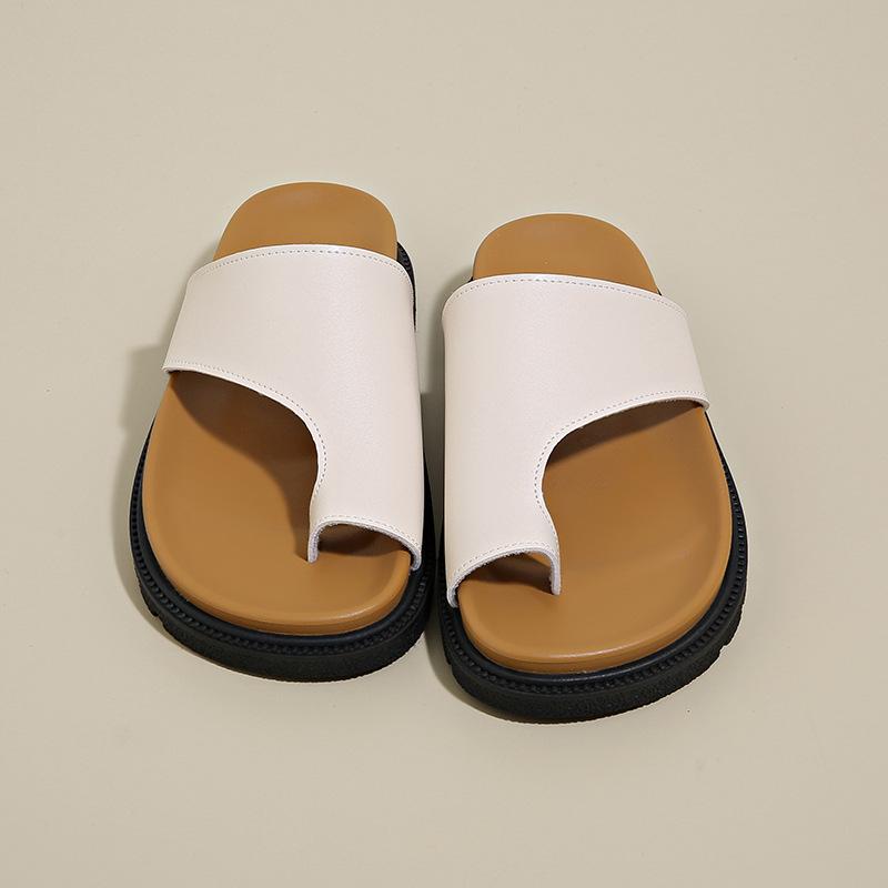 2025 European and American Large-size Set of Toe Girl Cool Slippers 35-43 Foreign Trade Summer New Thick-soled Outer Slippers