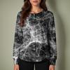 Women's Halloween Print Long Sleeve Cardigan Top with Single Button Front for Caregiver Uniform