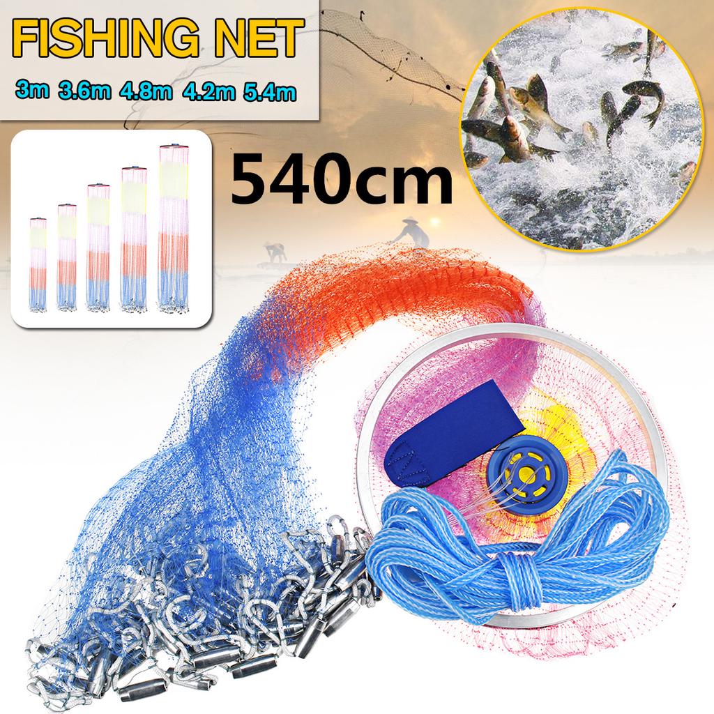 Buy Easy Throw Cast Net Fishing Network Diameter 300Cm540Cm American Style Fishing Net Small