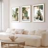 Frameless Bohemian Wall Art Green Bohemian Door Print Mallorcan Poster,Olive Tree Flower and Plant Theme Photography Decoration