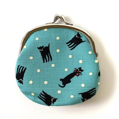 Fabriqué dans Clasp 11 x Takehisa Yumeji Design Chat Noir Kyosuke, Japon, Portefeuille/Porte-monnaie/Pochette, 11,5 cm, 3,3 pouces, Coton,