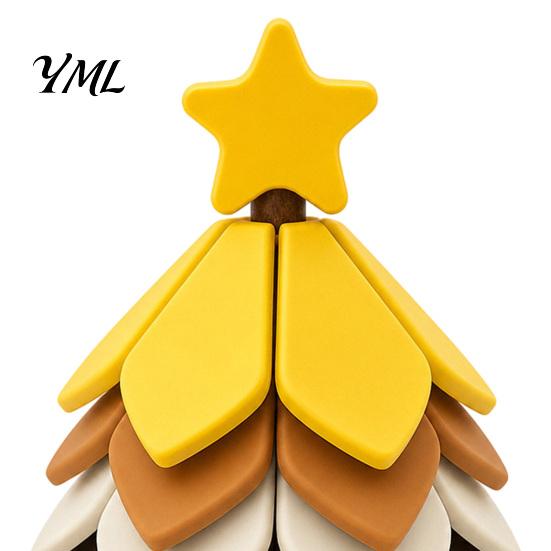 Anti Scald Silicone Mat Christmas Tree Shaped Trivet Set, Collapsible Heat Resistant Hot Pad Holiday Party Kitchen Decor with Storage Stand,