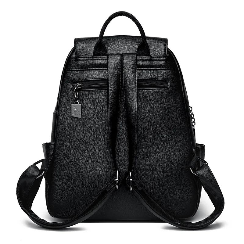 Soft Leather Large Capacity School Bag Outdoor Travel Backpack for Girls and Women New