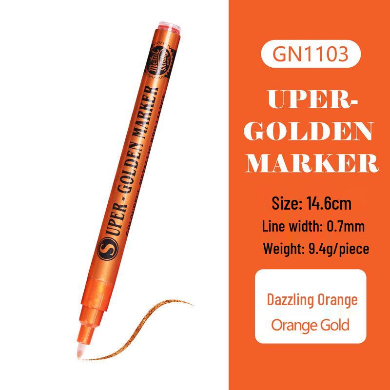 Super Gold Flash Metallic Marker - Black Card Photo Highlight Pen for DIY & Crafts