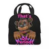 FNAF At Freddys Product Insulated Lunch Bag For Picnic Food Storage Bag Leakproof Thermal Cooler Lunch Boxes