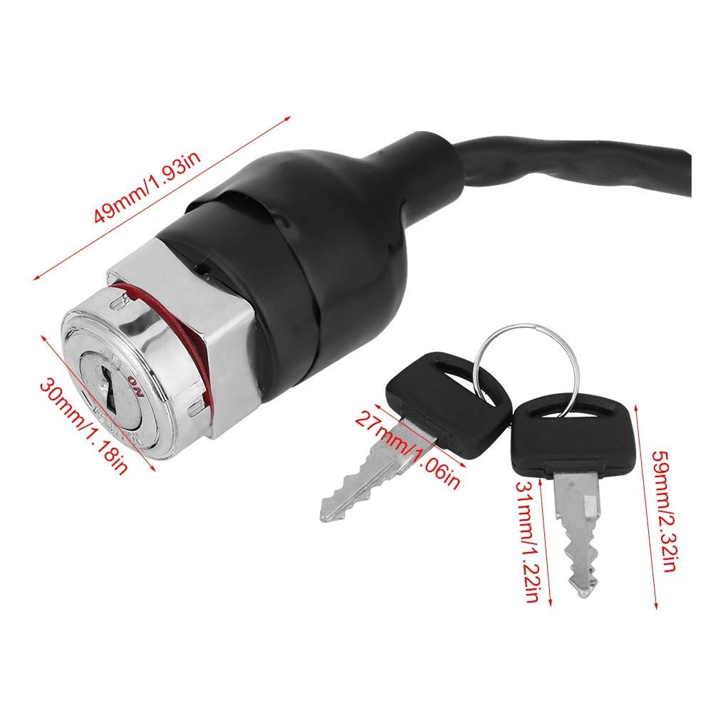 

Ignition Key Switch, Ignition Key Switch 2 Wires & 2 Keys for Honda CB100 1970-1972 CB125S 1973-1975 CT90 1969-1979
